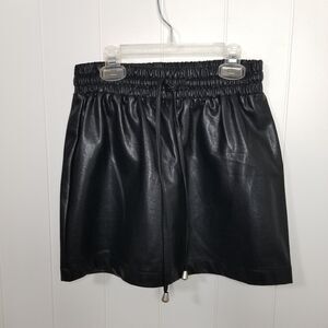 Le Lis Faux Leather Mini Skirt Size Small Black Rock Goth New